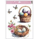 Anděl Přerov Okenní fólie malované velikonoční košíky s glitry 30 x 42 cm – Zbozi.Blesk.cz