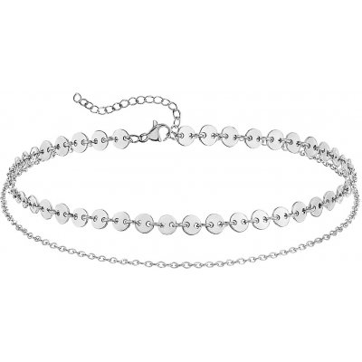 Sarines Dámský náramek na nohu s disky ve stříbrném tónu, chirurgická ocel S1028 – Zboží Dáma