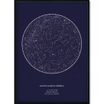 Jen tak z lásky Hvězdná mapa životního okamžiku - Váš originální dárek s hloubkou Rozměr plakátu: 50 × 70 cm (tištěný plakát), Barva pozadí: Planeta – Zboží Dáma