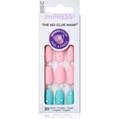 KISS imPRESS The No Glue Mani Medium umělé nehty Dew Drop 30 ks – Zboží Mobilmania