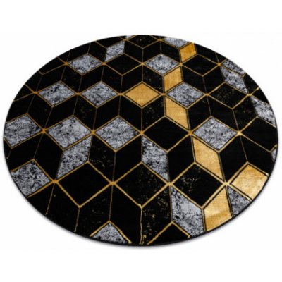 Nej-koberce GLOSS 400B 86 glamour art deco 3D geometrický černý / zlatý