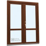 Kömmerling balkonové dveře 70 AD s příčkou levé ořech/ořech 150 x 220 cm, O+OS klapačka oboustranná klika + FAB + hliníkový pr – Hledejceny.cz