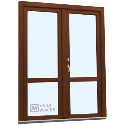 Kömmerling balkonové dveře 70 AD s příčkou levé ořech/ořech 150 x 220 cm, O+OS klapačka oboustranná klika + FAB + hliníkový pr – Hledejceny.cz