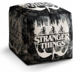 Sablio Taburet Cube Stranger Things White: 40x40x40 cm – Sleviste.cz