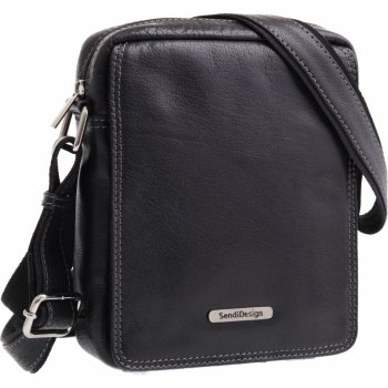 Sendi Design pánská kožená taška přes rameno CT 52005 černá mosaz