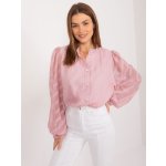 Basic světle růžová elegantní košile s průhlednými rukávy -lk-ks-509588.98-light pink – Zboží Dáma