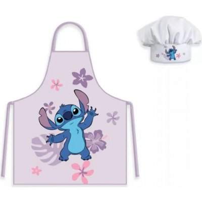 Zorluteks Tekstil Dětská zástěra LILO&STITCH set s čepicí fialový – Zboží Dáma