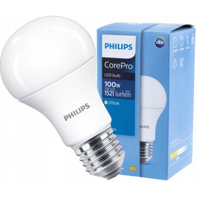Philips LED žárovka E27 A60 13W 100W teplá bílá 2700K – Sleviste.cz