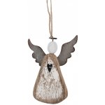 Závěsná dřevěná figurka anděl se srdíčkem Angel Rustic 9*2*13 cm Clayre & Eef – Hledejceny.cz