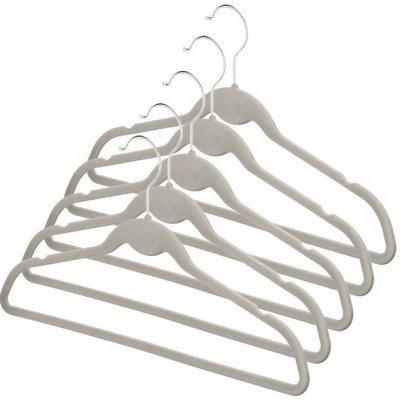 Nikaro Sada sametových ramínek Compactor Velvet 5 ks béžová – Zboží Mobilmania