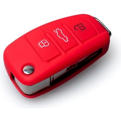 Klíčenka Ochranné silikonové pouzdro na klíč pro Audi s vystřelovacím klíčem barva červená – Zboží Mobilmania