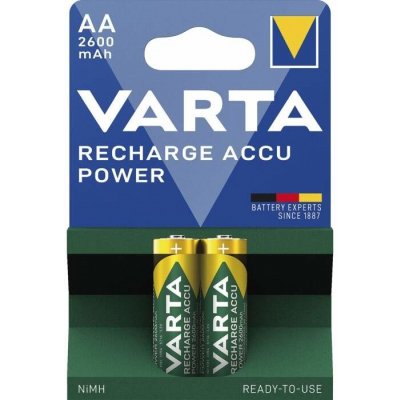 VARTA Recharge Accu Power AA 2600 mAh 2 ks 5716101402 – Zboží Mobilmania