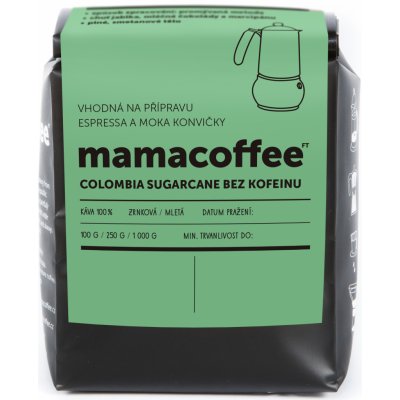 Mamacoffee Colombia Sugarcane bez kofeinu 250 g – Zboží Mobilmania