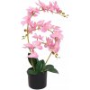 Květina zahrada-XL Umělá rostlina orchidej s květináčem 65 cm růžová