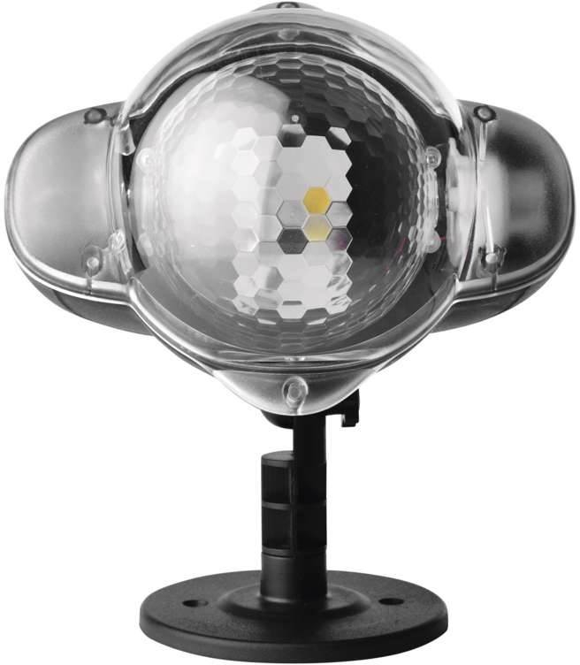 Emos DCPC03 LED dekorativní projektor vločky 4W IP44 bílá rotující světlo černá