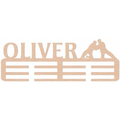 ČistéDřevo Dřevěný věšák na medaile judo Zvolte Muž – Zboží Dáma