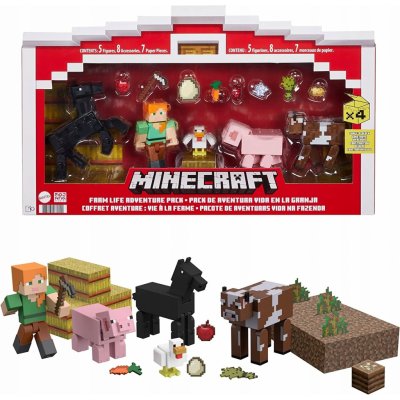 Mattel Minecraft farma zvířata kůň kráva Alex – Zboží Mobilmania