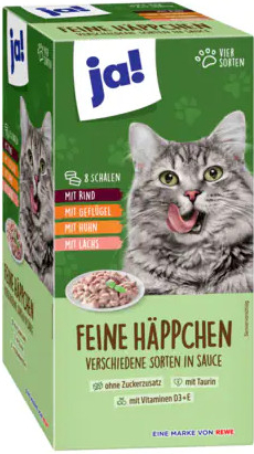 JA! Feine Häpchen in Sauce 8 x 100 g