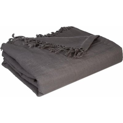 Atmosphera přehoz na postel grafitové třásně 230 x 250 cm – Zboží Dáma
