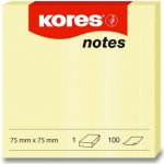 KORES samolepicí bločky žluté, 75x75/ 100 lístků v bločku – Sleviste.cz