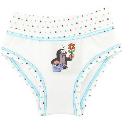 Kalhotky dívčí s Krtečkem KR 006 bílá-tyrkys – Sleviste.cz