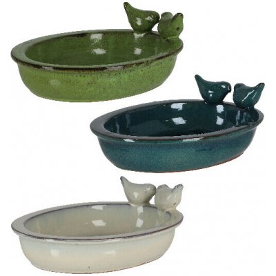 Esschert Design Koupel pro ptáčky keramická oválná balení obsahuje 3 kusy! – Zboží Dáma