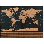 ISO Velká stírací mapa světa s vlajkami Deluxe 82 × 59 cm s příslušenstvím černá – Zboží Dáma