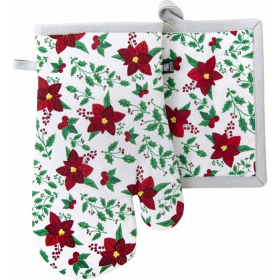 Vánoční kuchyňský set vánoční rukavice/chňapka HOLY STAR 18x30 cm/20X20 cm 100% bavlna ESSEX – Zboží Dáma