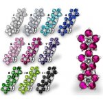 Šperky4U stříbrný piercing do pupíku se štítem kytičky BP01171-A – Sleviste.cz