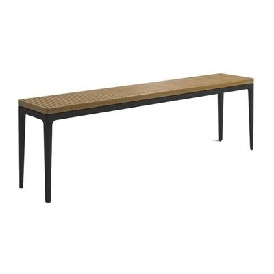 Gloster Hliníkový konzolový stolek Grid, obdélníkový 206x40x63 cm, rám hliník java, deska teak – Hledejceny.cz