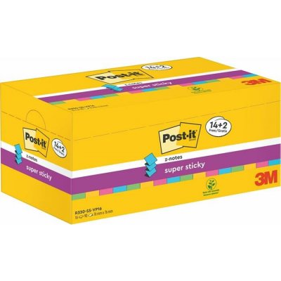 3M POSTIT Balení samolepicích poznámkových lístků, „Z“, 76 × 76 mm, 16 × 90 listů, 3M POST-IT, „Super Sticky“, smíšené 7100234249 – Hledejceny.cz