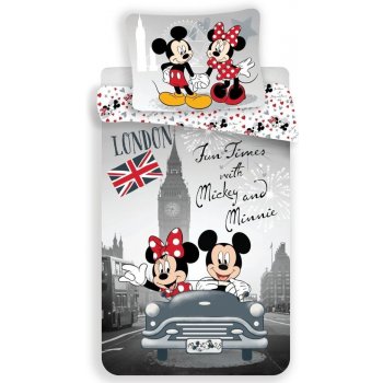 Jerry Fabrics Povlečení Mickey and Minnie in London 140x200 70x90