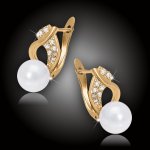 Elanis Jewel Pozlacené perlové náušnice Nymfa White Pearl NYWPG