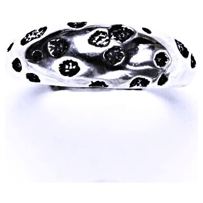 Čištín Stříbrný prstýnek s patinou dalmatin T 833 – Zboží Mobilmania