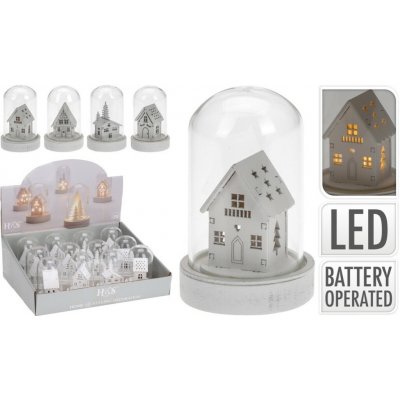 LED dekorace dřevo na zavěšení domek mix 5,5x9 cm – Hledejceny.cz