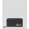 Peněženka Karl Lagerfeld K/SIGNATURE 2.0 CONT ZIP WLLT BLACK/GOLD