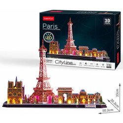 CubicFun 3D puzzle LED Paříž 115 ks