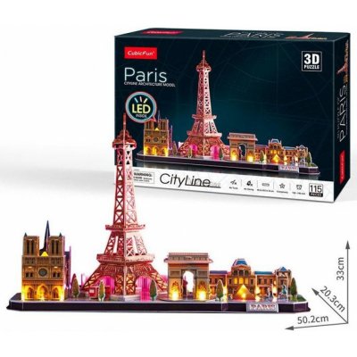 CubicFun 3D puzzle LED Paříž 115 ks – Zboží Mobilmania