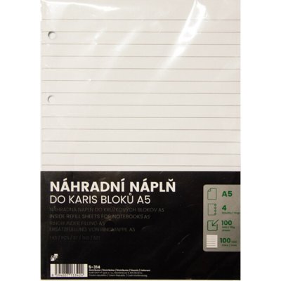 KARTON P+P Náhradní náplň do KARIS A5 100 listů, linka 5-314 – Zboží Živě