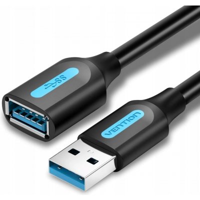 Vention CBHBH USB 3.0 Male to USB Female Extension, 2m, černý – Hledejceny.cz