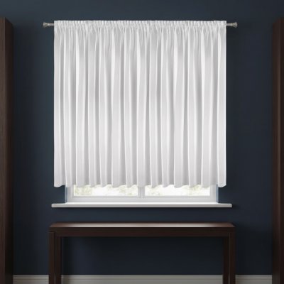 Dekorační krátká záclona s řasící páskou s leskem SHINE 350x150 cm bílá MyBestHome – Hledejceny.cz