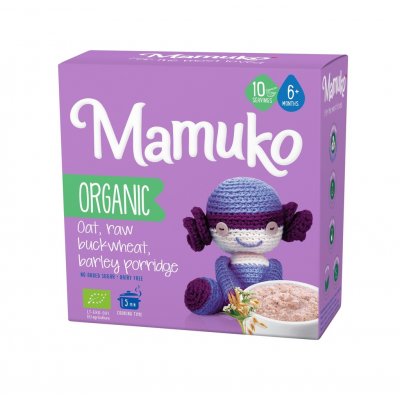 Mamuko Dětská bio kaše zelená pohanka, ječmen, oves 200 g – Zboží Dáma