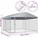 vidaXL Venkovní psí kotec se střechou 382 x 382 x 225 cm – Hledejceny.cz