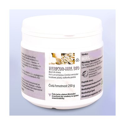 Hericor Hericium a Coriolus MRL Bio mycélium biomasa 250 g – Hledejceny.cz