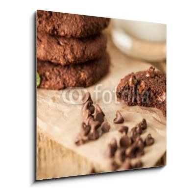 Obraz 1D - 50 x 50 cm - Double chocolate chip cookies Dvojité čokoládové cookie