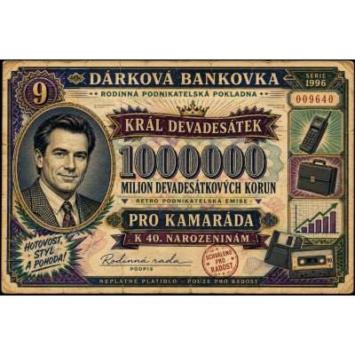 Bezvadary.cz | Dárková bankovka pro kamaráda ve stylu devadesátekA3 42x30cm db7 – Hledejceny.cz