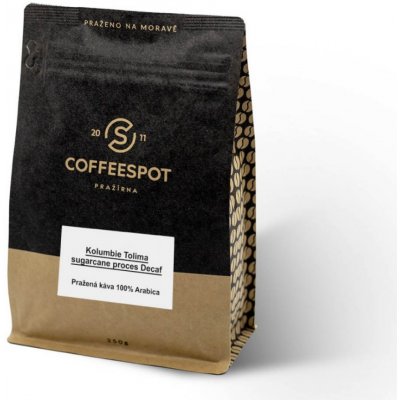 Coffeespot Kolumbie Tolima sugarcane proces Decaf zrnková 250 g – Hledejceny.cz
