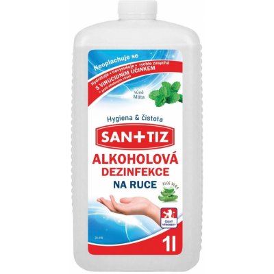Sanitiz alkoholová dezinfekce na ruce parfém máta obsahuje Aloe Vera 1 l – Zbozi.Blesk.cz