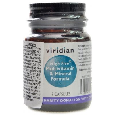 Viridian Nutrition High Five Multivitamin and Mineral Formula 30 kapslí Natural multivitamín pro každý den