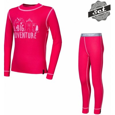 Sensor Double Face Set Adventure dětský triko dl.rukáv + spodky magenta – Zboží Dáma